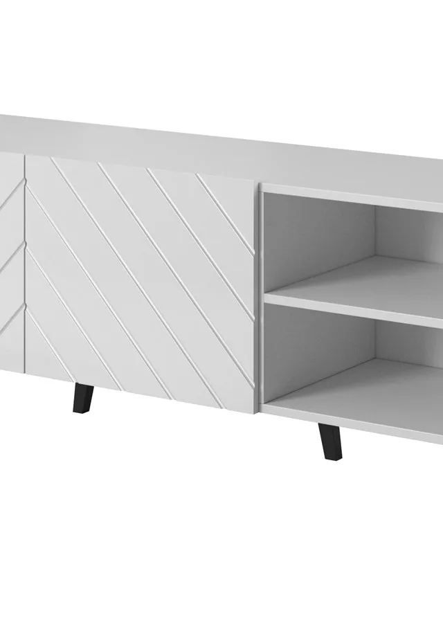 RTV Cabinet ABETO 150x42x52 White/White Glossy