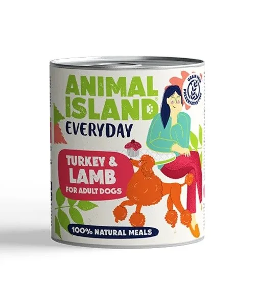 ANIMAL ISLAND Everyday Turkey And Lamb - Wet Dog Food - 800g