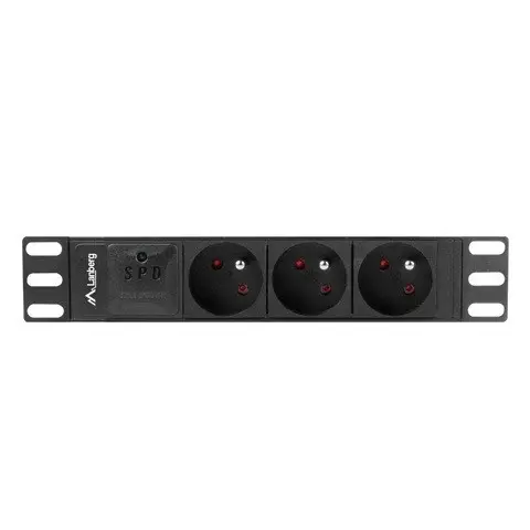 Lanberg PDU-03E-0200-IEC-BK power distribution unit (PDU) 3 AC outlet(s) 1U Black