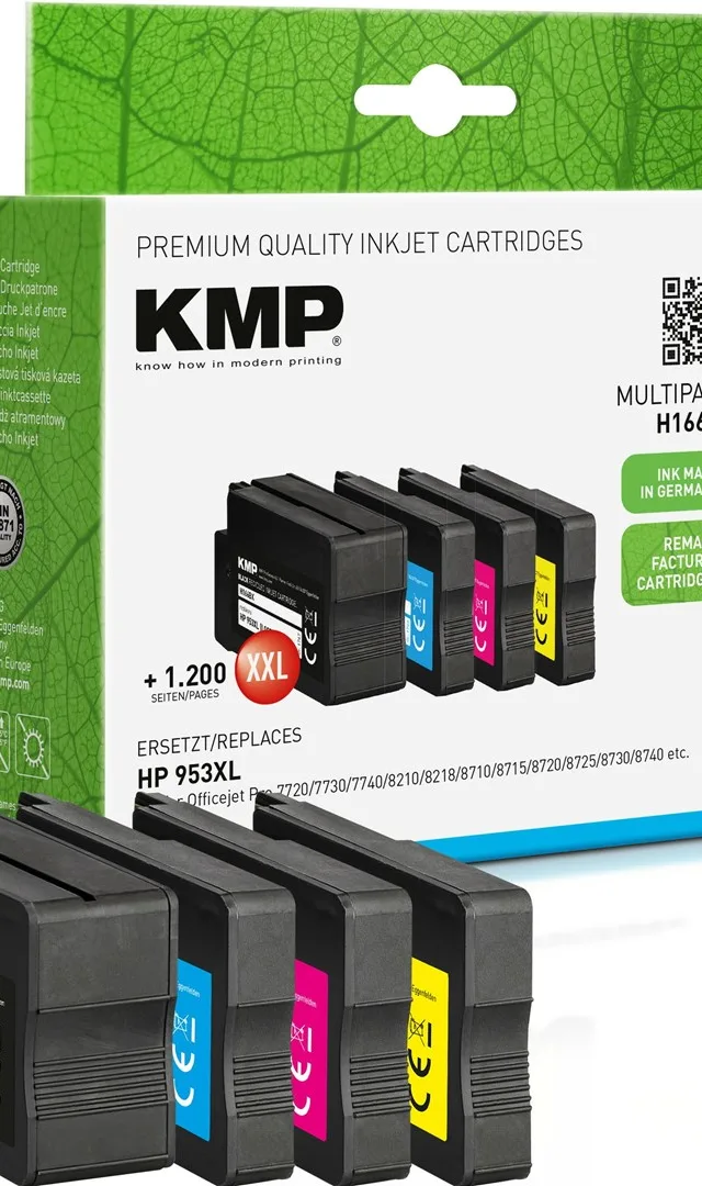 KMP 1747,4005 MultiPack Black, Cyan, Magenta, Yellow Pigm. Ink Ersetzt HP953XL (3HZ52AE)