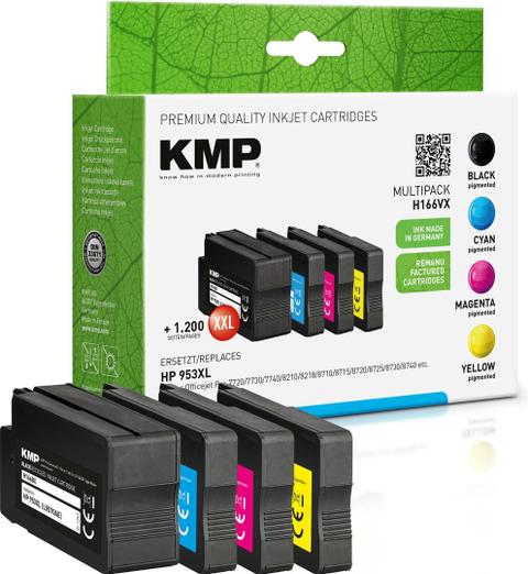 KMP 1747,4005 MultiPack Black, Cyan, Magenta, Yellow Pigm. Ink Ersetzt HP953XL (3HZ52AE)