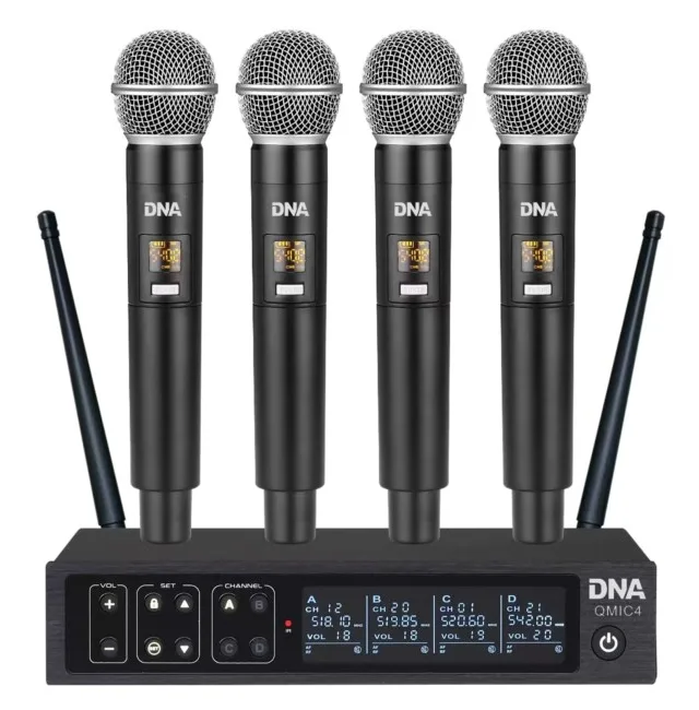 DNA QMIC4 Wireless Microphone With 4 Handheld Transmitters