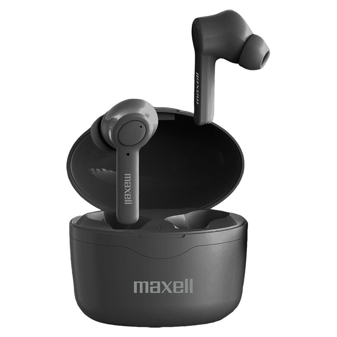 Maxell Bass 13 Sync Up Wireless Bluetooth In-Ear Headphones With Charging Case Black