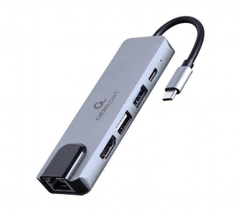 Gembird A-CM-COMBO5-04 laptop dock/port replicator Wired USB 3.2 Gen 1 (3.1 Gen 1) Type-C Silver