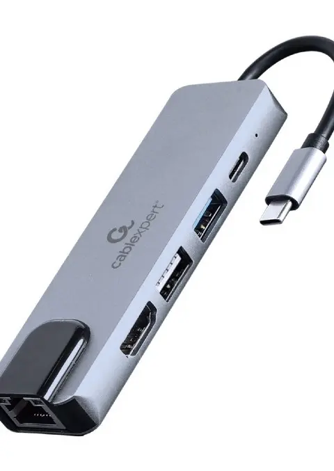 Gembird A-CM-COMBO5-04 laptop dock/port replicator Wired USB 3.2 Gen 1 (3.1 Gen 1) Type-C Silver