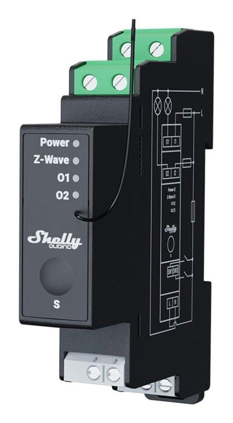 Shelly Relay "Wave Pro 2PM" Max 25A Z-Wave DIN-Rail