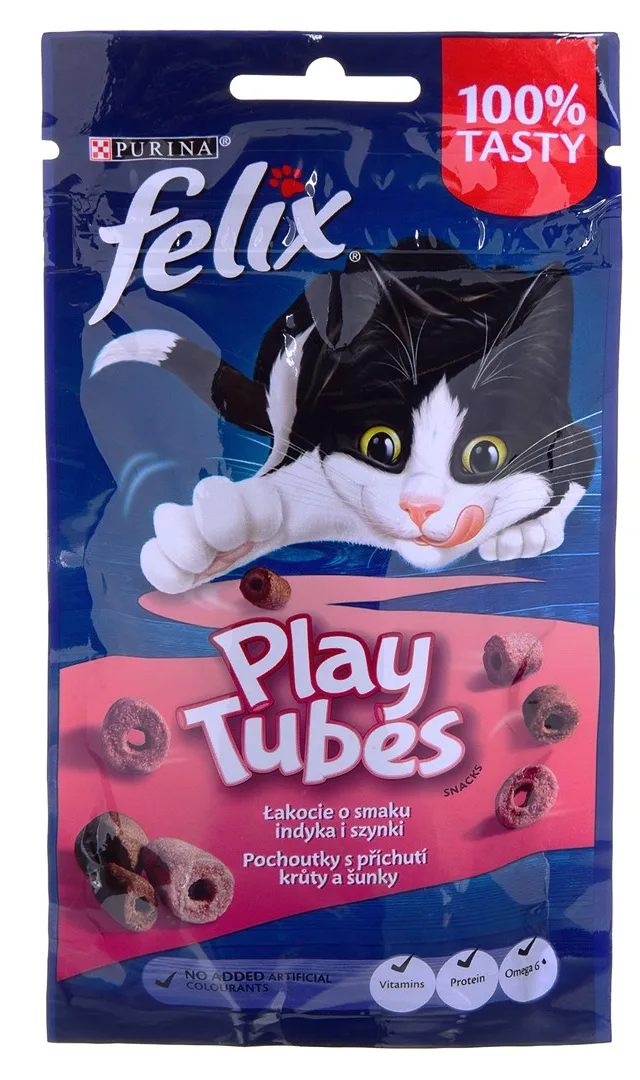 FELIX Play Tubes Turkey Ham - Dry Cat Food - 50 G