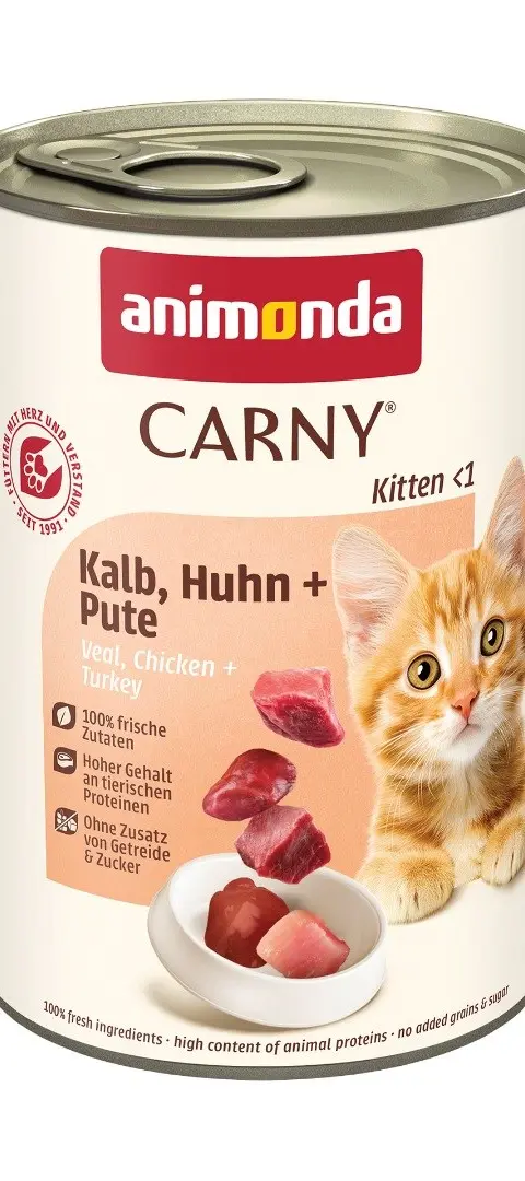 ANIMONDA Carny Kitten Veal Chicken Turkey - Wet Cat Food - 400g
