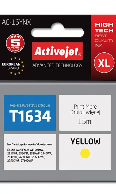 Activejet AE-16YNX ink (replacement for Epson 16XL T1634; Supreme; 15 ml; yellow)