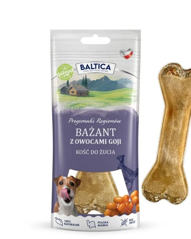BALTICA Przysmaki RegionóW Chewing Bone Pheasant With Goji Berries - Dog Treat - 1
