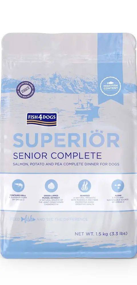 FISH4DOGS Superior Senior S Salmon - Dry Dog Food - 1 5kg