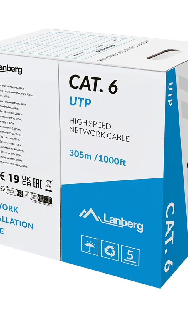 LANBERG CABLE LAN UTP KAT.6 305M CU LSZH CPR