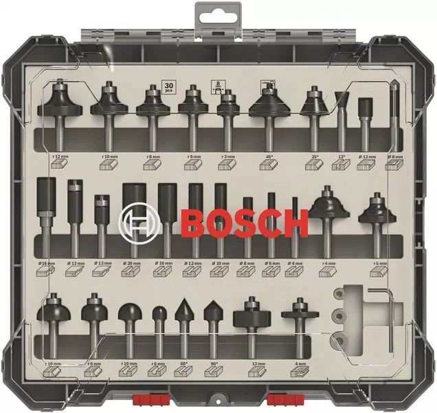Bosch Mixed Router Bit Sets 30-Pieces