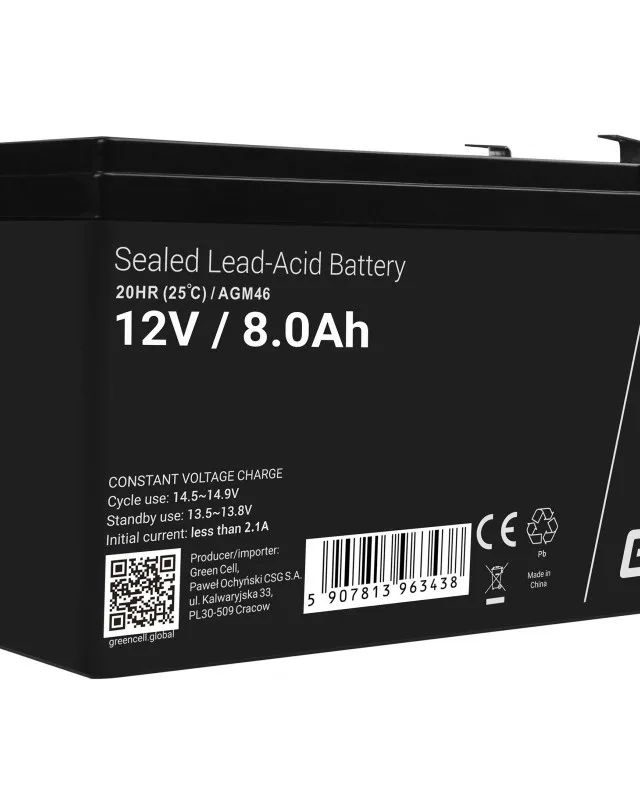 Green Cell Ersatzbatterie AGM46 12V/8Ah