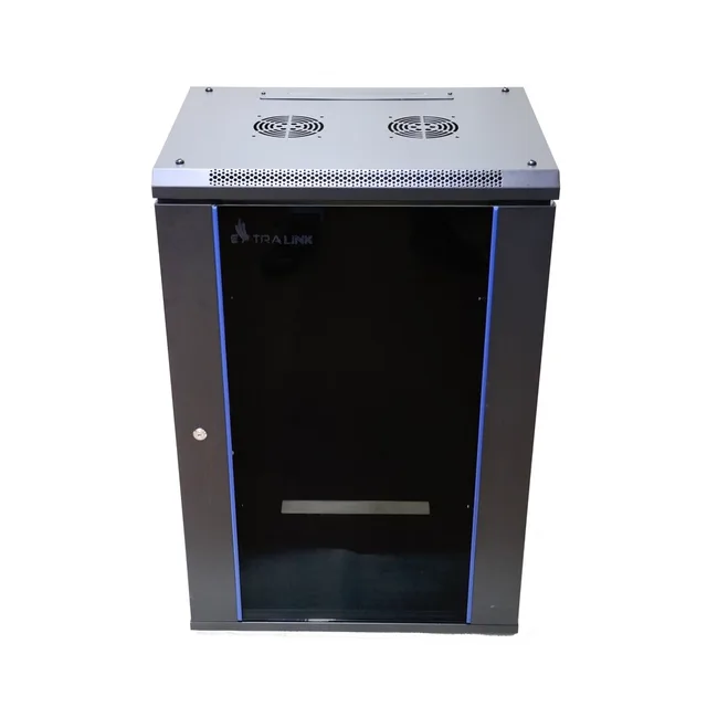 Extralink Rackmount Cabinet 15U 600x600 Black Wall Mounted