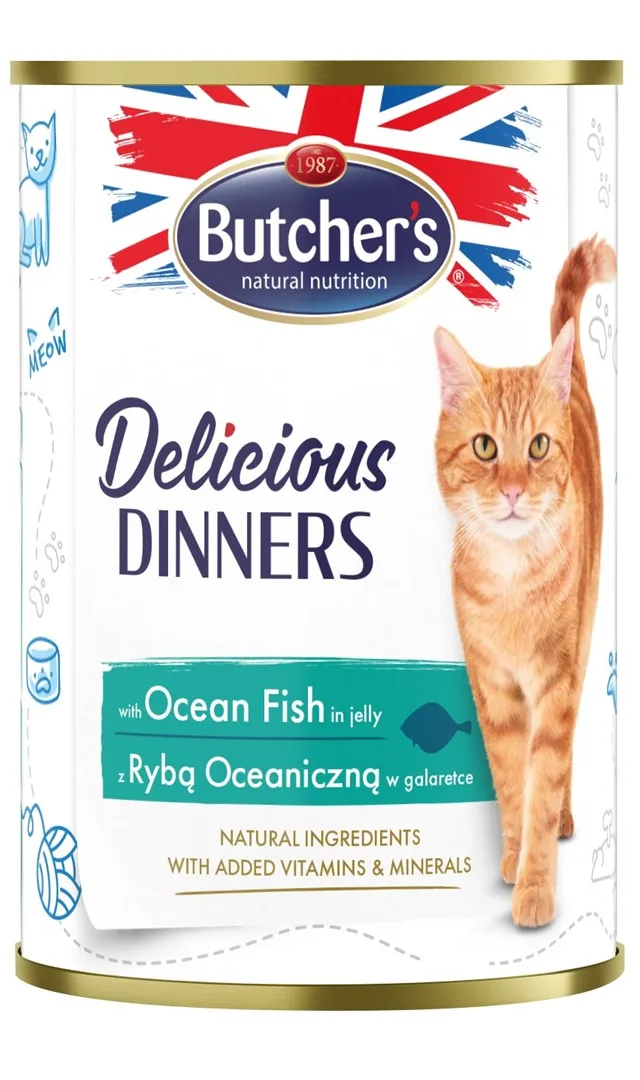 BUTCHER'S Delicious Dinners Ocean Fish Chunks In Jelly - Wet Cat Food - 400 G