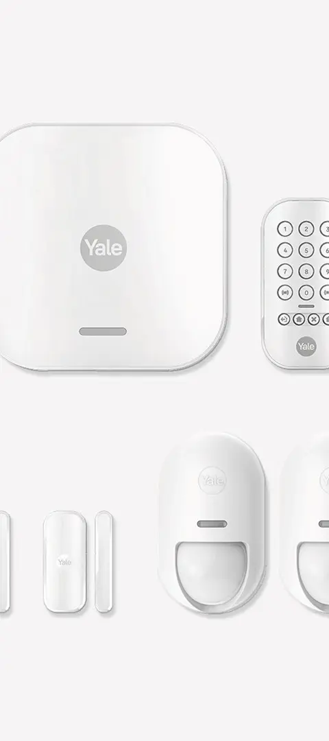 Yale Smart Alarm Starter Kit 7 Items - Control Panel Keypad Remote Control 2x Motion Sensor 2x Window/Door Sensor