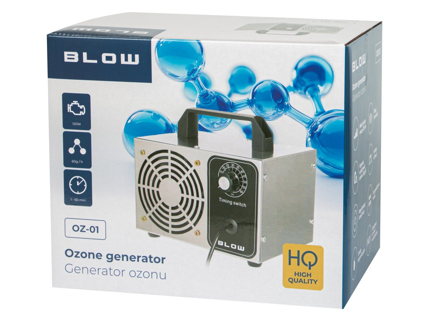 Ozone Generator BLOW OZ-01 Ozonator 60 000 Mg/H 120W