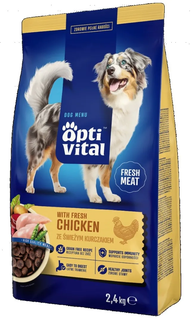 OPTIVITAL With Fresh Chicken - Dry Dog Food - 2 4kg