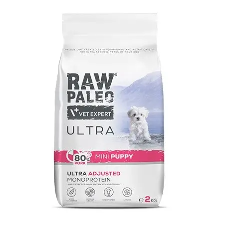 VETEXPERT Raw Paleo Ultra Mini Puppy Pork - Dry Dog Food - 2kg