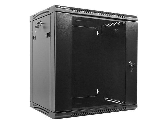 Lanberg WF01-6412-10B rack cabinet 12U Wall mounted rack Black