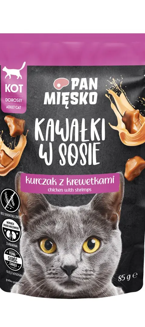 PAN MIĘSKO Pieces In Sauce Chicken With Shrimps - Wet Cat Food - 85g