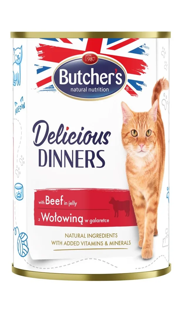 BUTCHER'S Delicious Dinners Pieces Of Beef In Jelly - Wet Cat Food - 400g