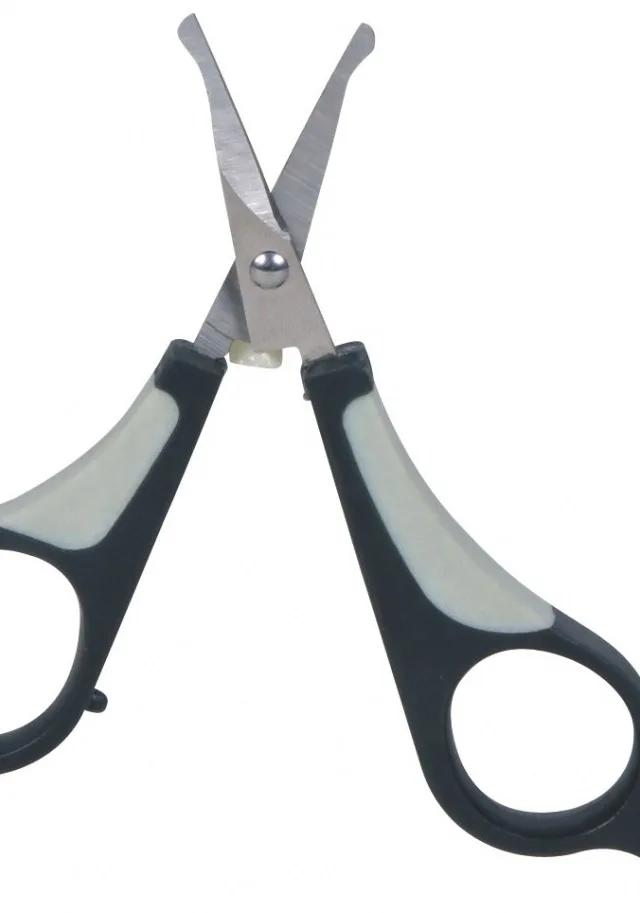 TRIXIE 2360 Pet Grooming Scissors Black Grey Stainless Steel Ambidextrous Universal