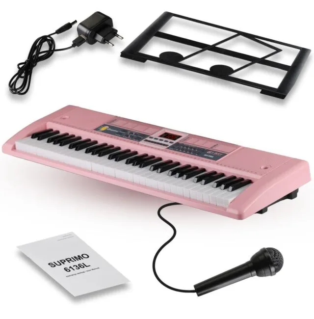 SUPRIMO 6136L PK keyboard organy z mikrofonem dla