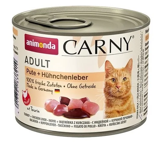 ANIMONDA Cat Carny Adult Turkey With Chicken Liver - Wet Cat Food - 200 G
