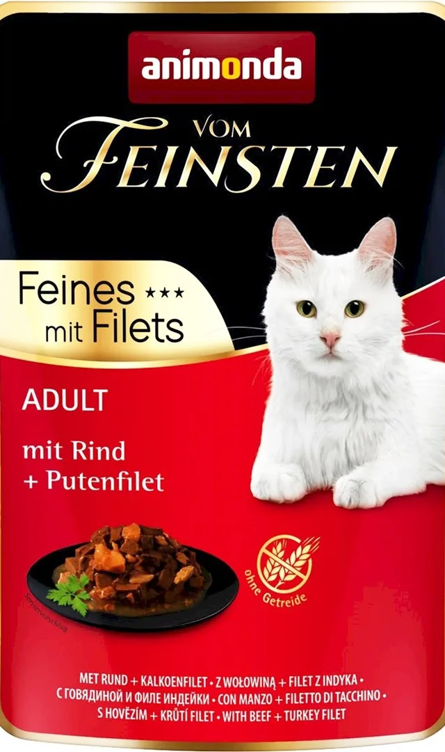 ANIMONDA Vom Feinsten Beef Turkey Fillet - Wet Cat Food - 85 G