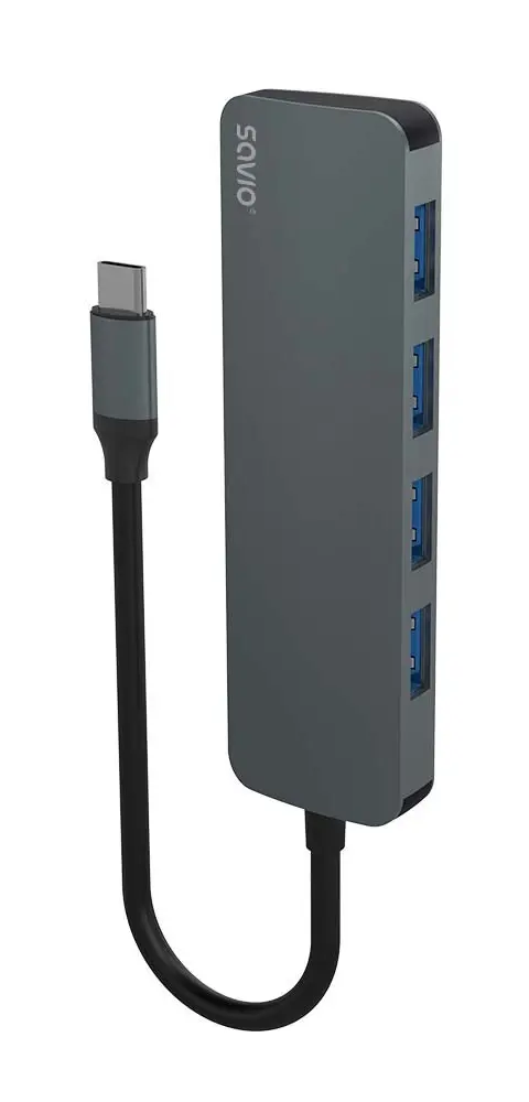 SAVIO Hub USB-C - 4 X USB-A AK-54