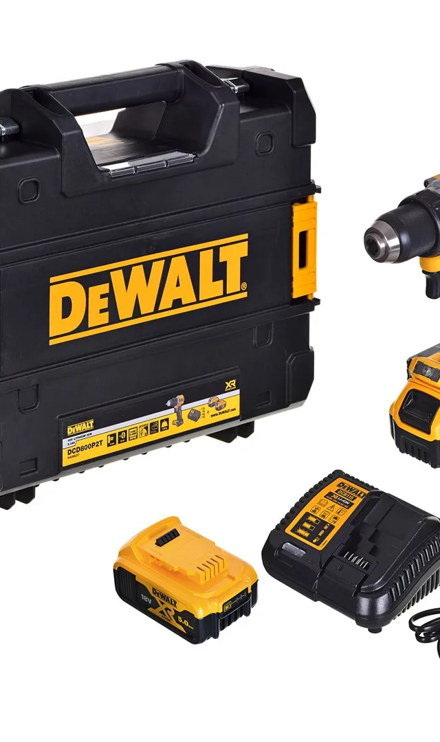 DRILL/DRIVER DEWALT DCD800P2T-QW 18V 2X5 0AH BL TSTAK