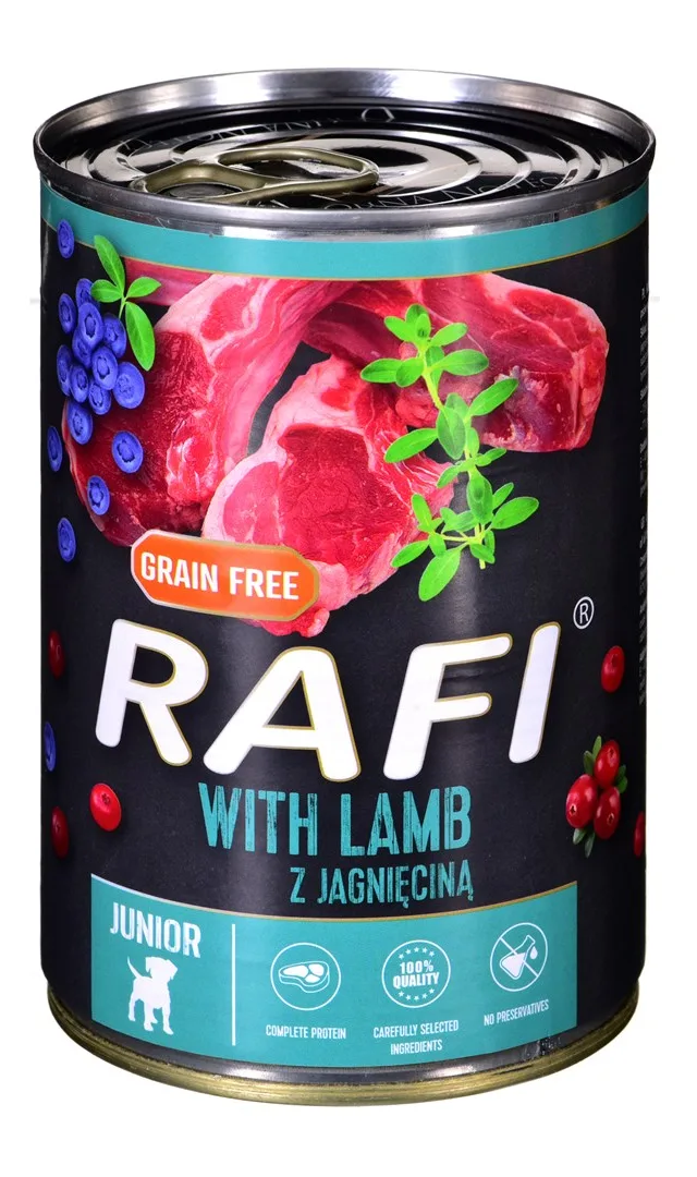 Dolina Noteci Rafi Junior With Lamb Cranberry And Blueberry - Wet Dog Food 400 G