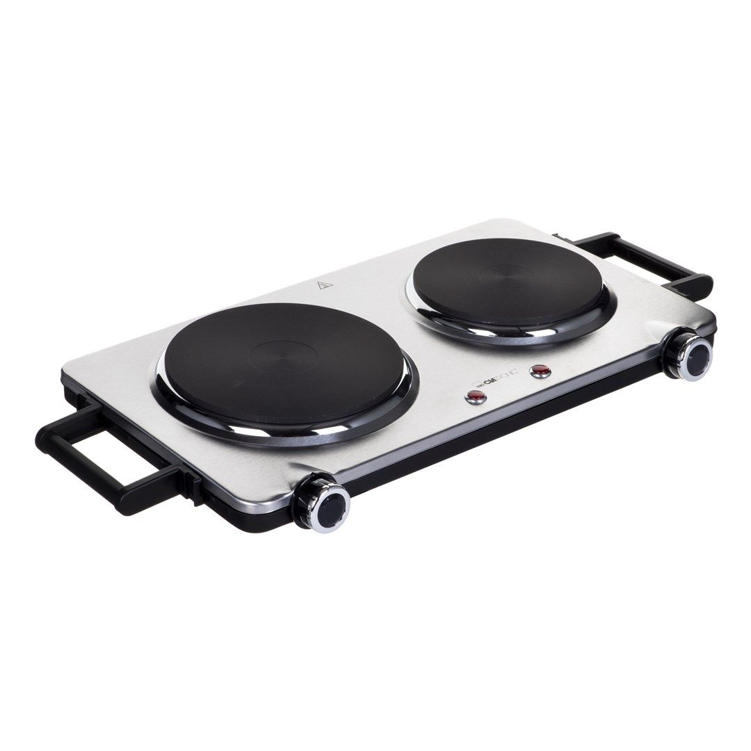 Clatronic DKP 3668 E Black Stainless Steel Countertop Sealed Plate 2 Zone(S)