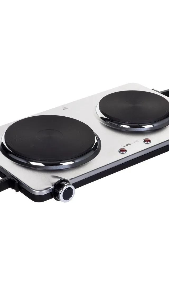 Clatronic DKP 3668 E Black Stainless Steel Countertop Sealed Plate 2 Zone(S)