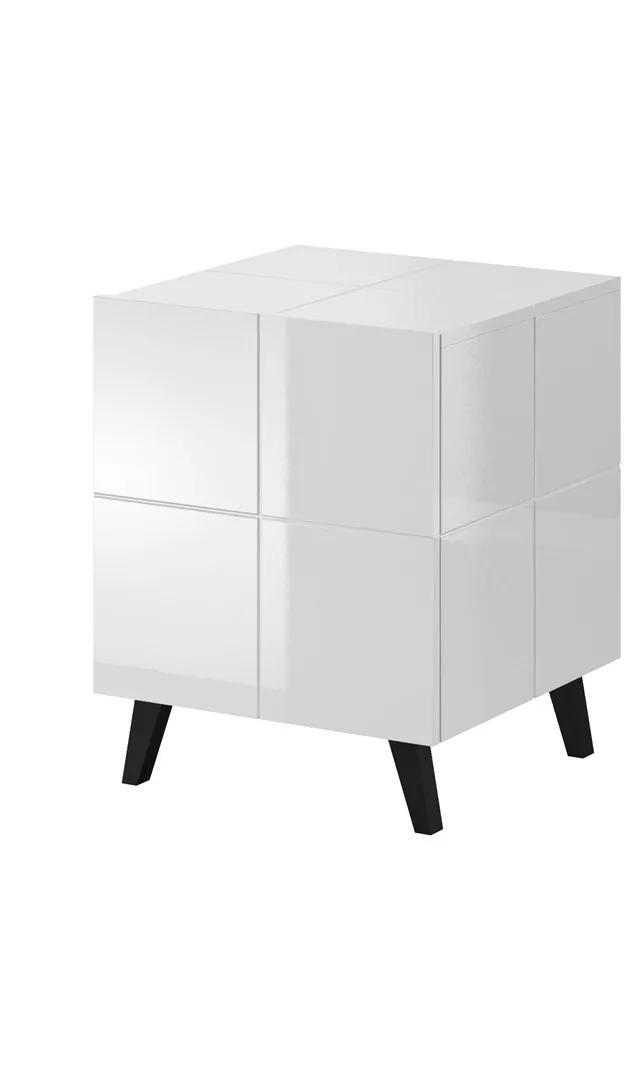 Cama Bedside Table REJA White Gloss/White Gloss