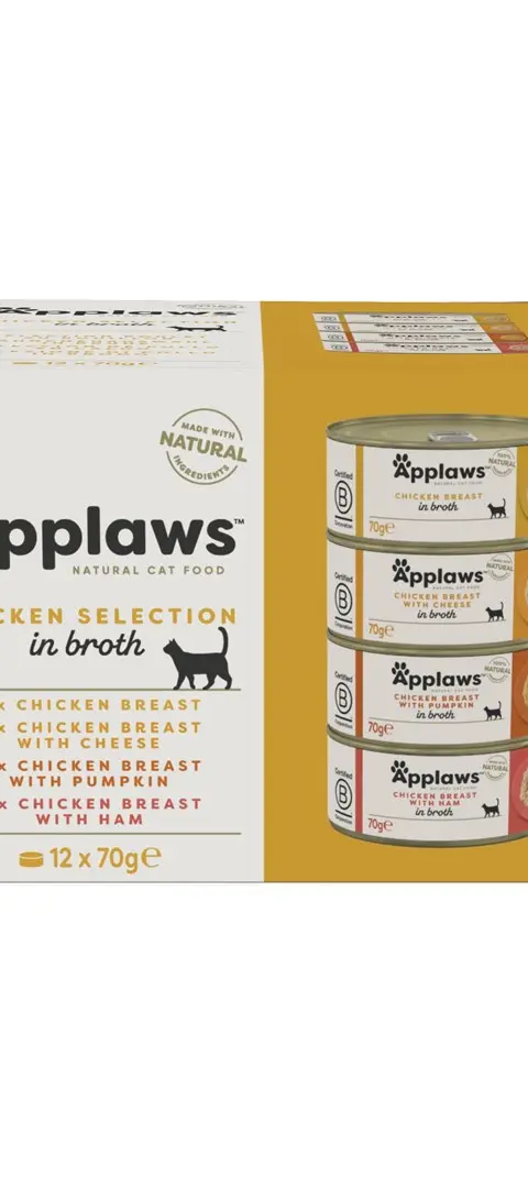 APPLAWS Chicken Selection In Broth - Wet Cat Food - 12x70g
