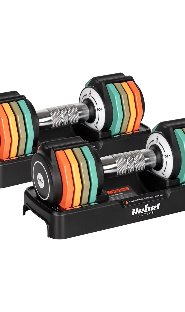 Hantle żEliwne Regulowane Automatycznie Set 2x5 Kg Skok Co 1kg REBEL ACTIVE
