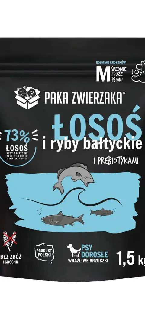 PAKA ZWIERZAKA Salmon With Baltic Fish M - Dry Dog Food - 1 5kg