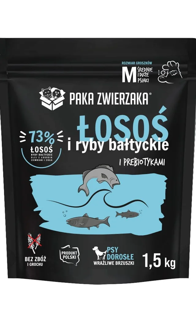PAKA ZWIERZAKA Salmon With Baltic Fish M - Dry Dog Food - 1 5kg