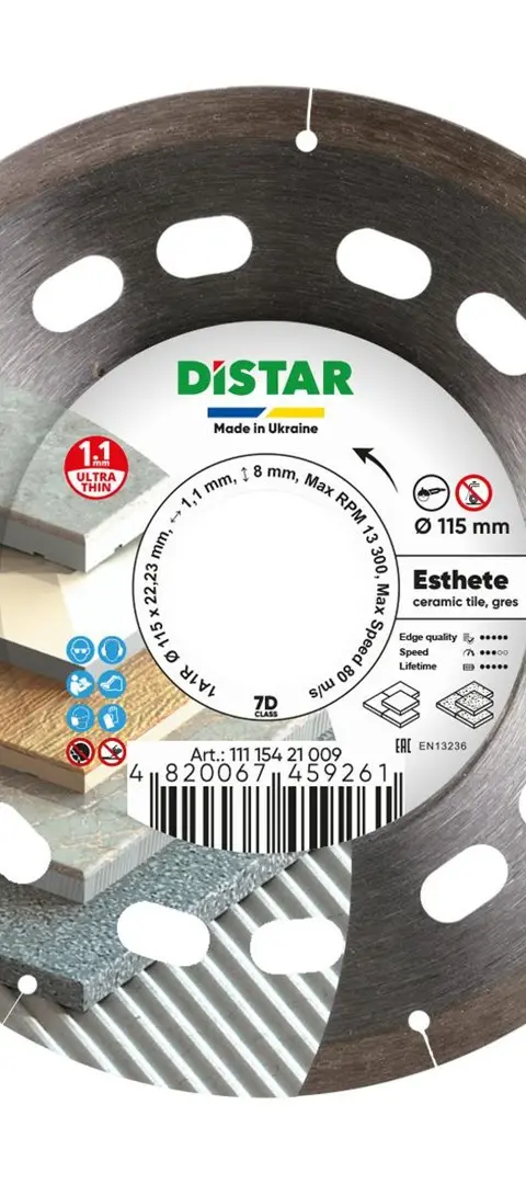Diamond Blade Distar 115x1.1x8x22.23mm
