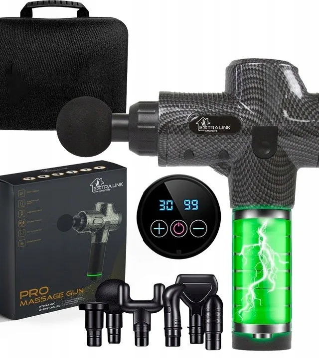 Extralink Massage Gun Pro Massage Gun 3800 RPM 6 Replaceable Tips