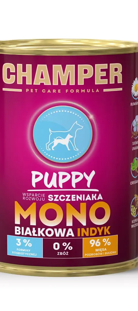 CHAMPER Puppy Monoprotein Turkey - Wet Dog Food - 400g
