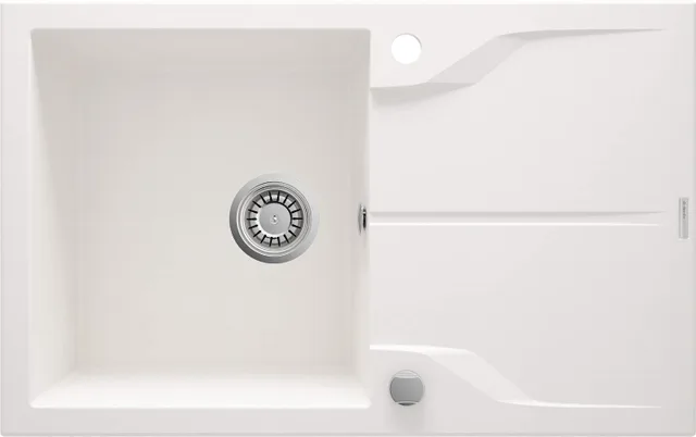 Bowl Granite Sink With Drainer - Mounted Flush With The Worktop 1-