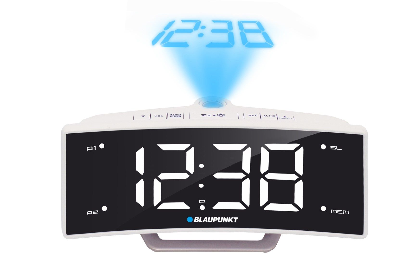 Blaupunkt CRP7WH Radio Clock Black White