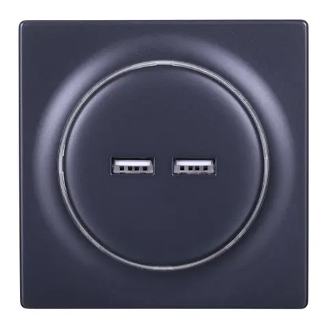 Fibaro FGWU-021-8 Socket-Outlet 2x USB Black