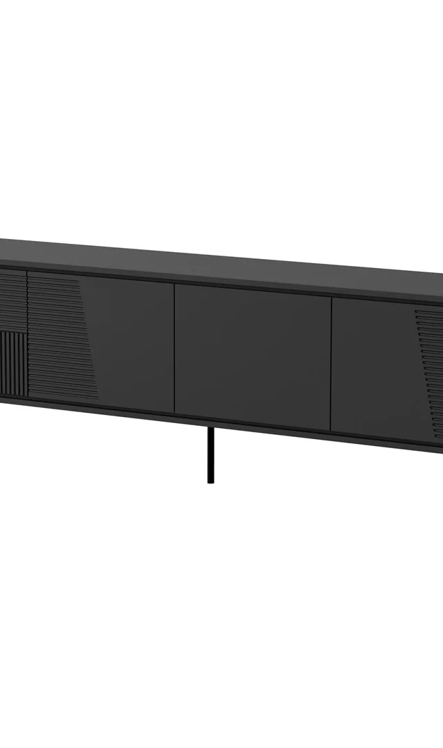 RTV Cabinet ABI 4D 200x38x62 Black Matt
