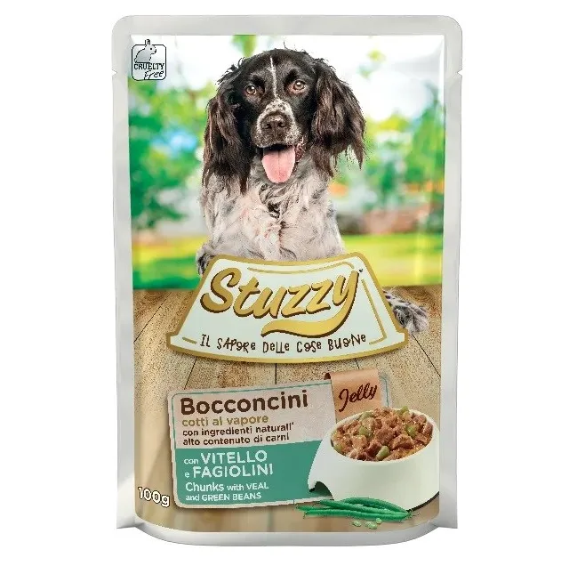 STUZZY Chunks With Veal And Green Beans - Wet Dog Food - 100 G