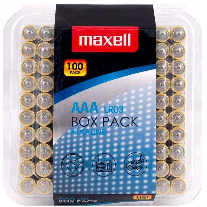 MAXELL Alkaline Battery LR03 AAA 1.5V 100 Pcs.